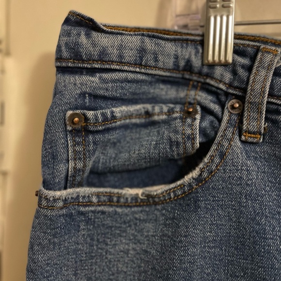 Abercrombie and Fitch The Mom High Rise Blue Denim Jean Size 35/20 Short - Picture 5 of 15